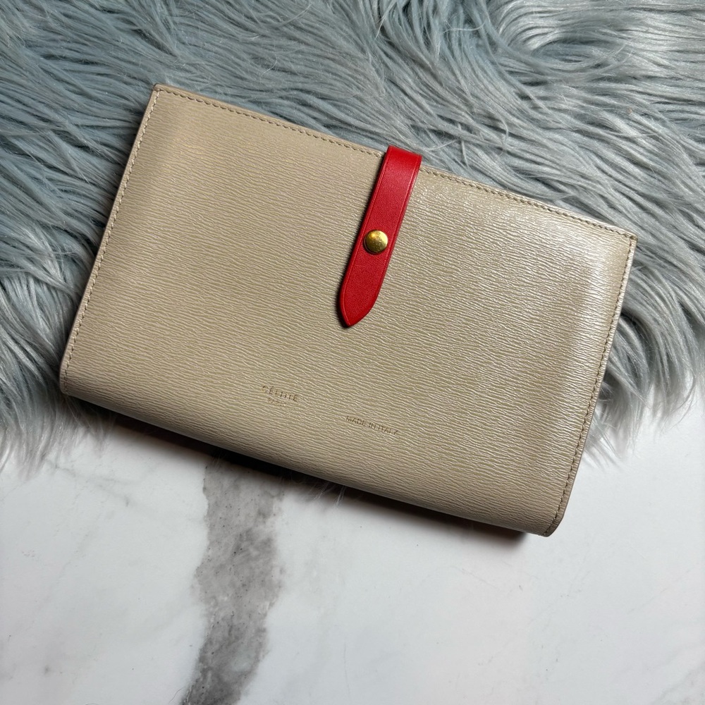 Celine strap wallet multifunction in bicolor gold hw- large - Picture 16 of 16